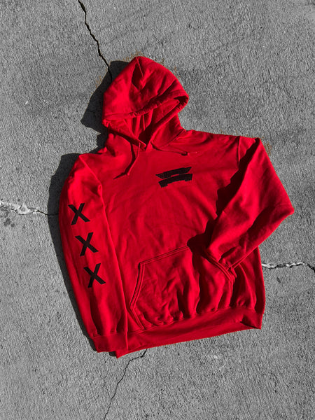 XXX RED PULLOVER HOODIE